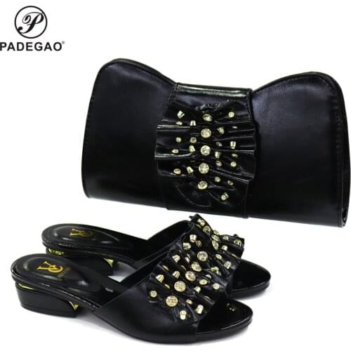 New Women Italian African Party Pumps Shoes and Bag Women Shoes and Bags To Match Set Sale High Heels Sandals Women High Quality