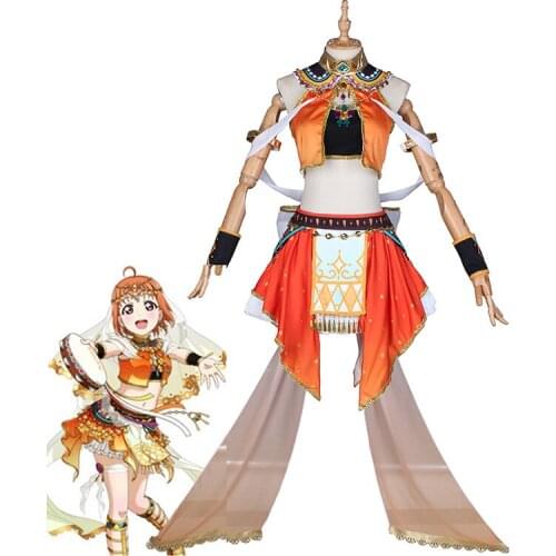 Love Live Sunshine Aqours Dancing Diva Takami Chika Cosplay Costumes Women Sexy Dress Halloween Carnival Uniforms Custom Made