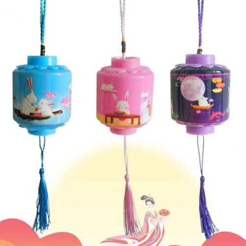 1Pcs Random Color Chang'e Jade Rabbit Shape Portable Luminous Lanterns Mid-Autumn Decor Kids Gift