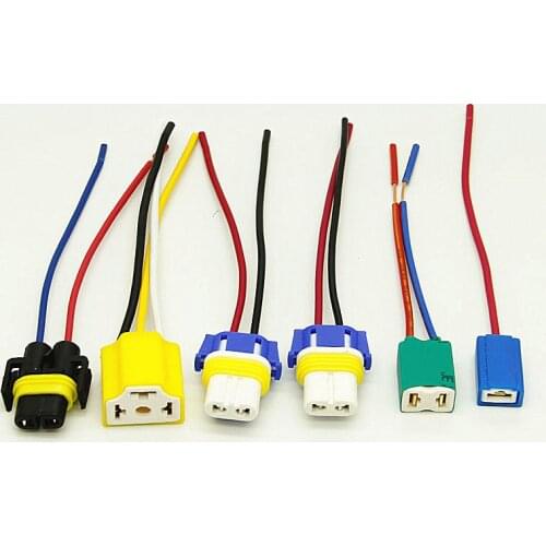 1pcs H7 H4 H1 9005 9006 H8 H11 halogen bulb extension power plug adapter LED light connector socket