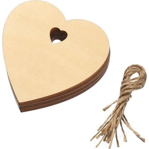 10 Pcs Christmas Love Wood Slices with Rope Christmas Tree Decor DIY Christmas Craft Handmade Christmas Gift Home Decor