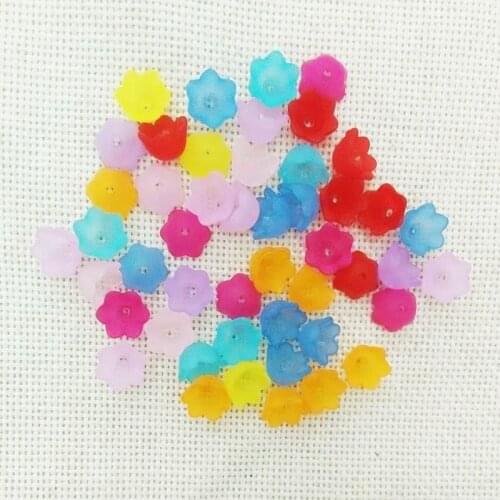 100pcs flower beads caps end tassel cap cord ends earrings finding necklace making frosted spacer Connector clasp top jewelry