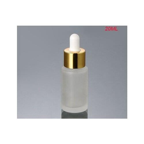 20ML frosted glass dropper glass bottle with gold collar &white top lotion bottle glass bottle Cosmetic Packaging