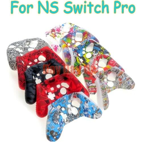30pcs Water Transfer Silicone Anti-slip Transfer Print Silicone Skin Cover for Nintendo NS Switch Pro Controller Protective Case