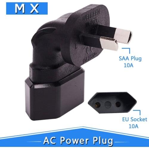 AC Power Adapter for EU, Australia and Germany European French Cable Plug Converter Male to Female Plug