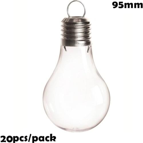 Promotion - 20 Pieces x DIY Paintable/Shatterproof Christmas Decoration Ornament 95mm Fillable Light Bulb