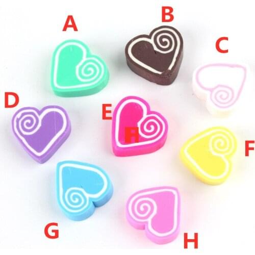 Free Shipping 20pcs 16mm Planar Playmer Clay Clay Heart Resin Cabochons Ornament Accessories Girls Bow Clip Elastic Band DIY