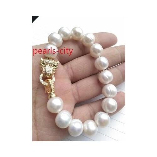 Free shipping Quality Fashion Picture> Huge AAA 11-13mm Natural south sea white pearl bracelet 7.5-8 inch