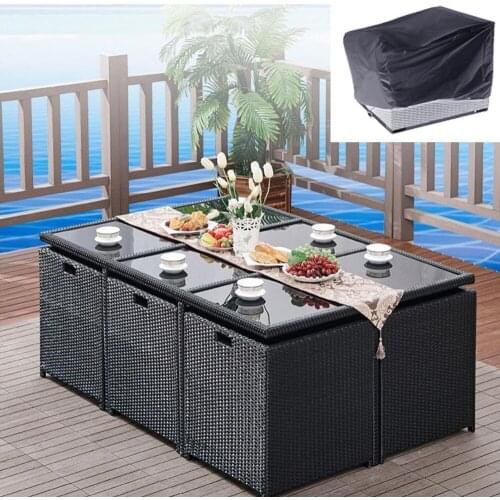 Black Waterproof Outdoor Patio Garden Furniture Covers Rain Snow Chair covers for Sofa Table Chair Dust Proof Cover 170*94*70cm