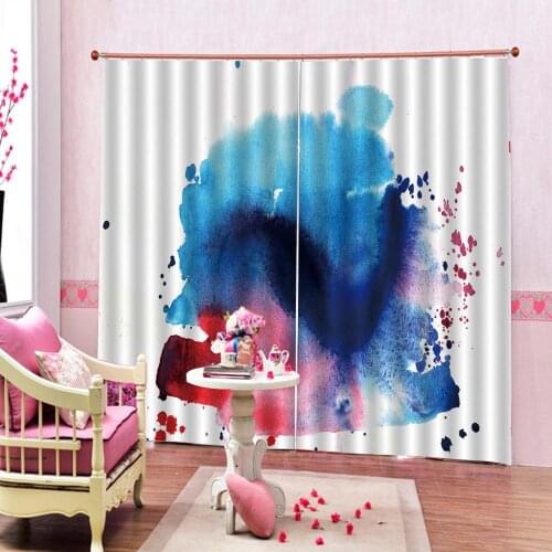 Custom Color Oil Painting Blackout Curtains Polyester Fabric Digital Print For Living room Bedroom Blackout Window Drapes Decor