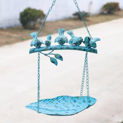 Rustic retro cast iron decorative bird feeder from plates