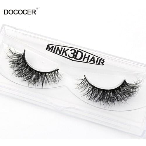 DOCOCER 1 pair 3D Handmade Thick Mink Eyelashes Natural False Eyelashes for Beauty Makeup fake Eye Lashes Extension-A19