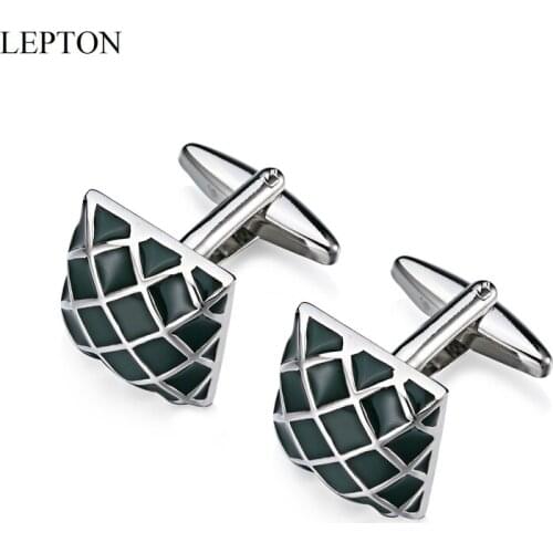 Hot Sale cambered surface Cufflinks Lepton Red Black Blue Blackish Green Mesh Cuff links For mens Business wedding cufflink Gift