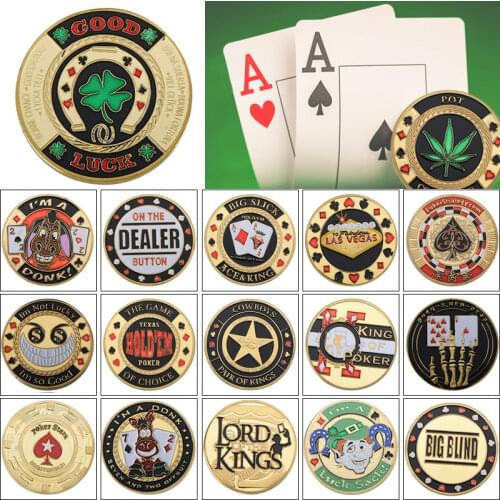 WR 24k Gold Casino Table Game Collectible Coin Chip Poker Card Guard Protects The Cards In Your Hand Golden Collection Gift