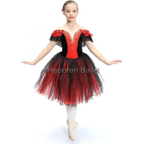 Customization Soft Tulle Quixote performance costume of ballet dress, Long pendant skirt