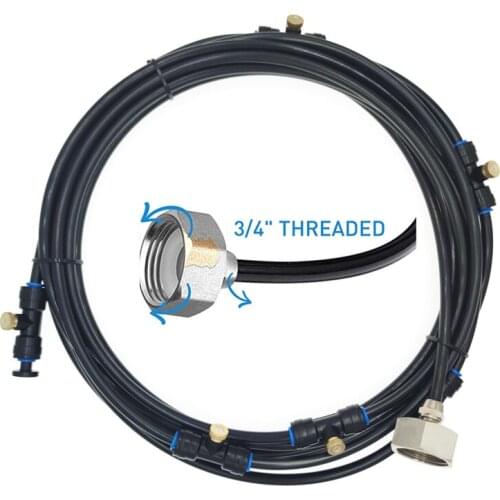 Assembled 26FT (8M) Misting Cooling System Garden Water Sprayer Kit With Brass Nozzles and Metal Adapter For Patio Cooling