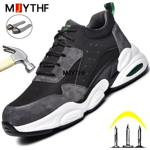 Fashion Work Shoes Safety Boots Men Breathable Work Sneakers Construction Indestructible Shoes Steel Toe Shoes Male Safety Shoes