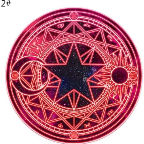 Diameter 60cm Cartoon Rug Round Tarots Tablecloth Pentagrams Sun Moon Divination 62KF