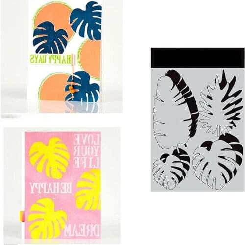 Small Stencil Tropical Leaves for Scrapbooking Stamp Photo Album Decorative Embossing DIY Paper Cards Embossing 2021 NEW Arrive