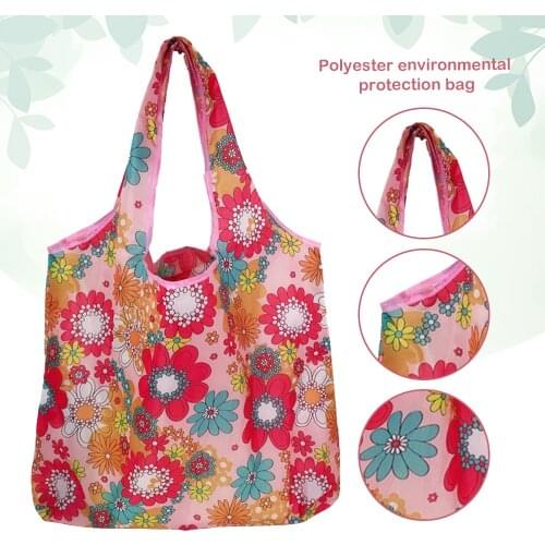 Reusable Shopping Bag Foldable Polyester Bag Eco-Friendly Shopping Handbag Large Capacity Grocery Bags Folding Shopping Totes