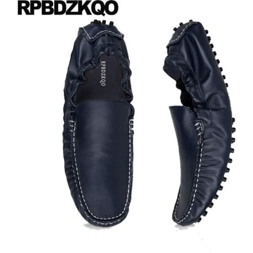 Men Loafers Luxury Brand British Style 2021 Genuine Leather Fashion Rubber Slip On Real Shoes Cow Casual Driving Moccasins