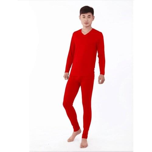 New arrival factory wholesale super large men v-neck soft bamboo undergarment long Johns comfortable plus size XL-5XL6XL7XL