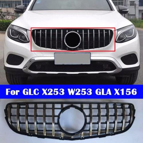 ABS plastic front grille Diamond GT style Car Modified Middle grille for Mercedes-Benz GLC X253 W253 GLA X156