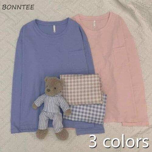 Pajama Sets Women Chic Breathable Round Neck Kawaii Soft Feminino Sleepwear Students Japanese Style Simple Homewear Loose Newly