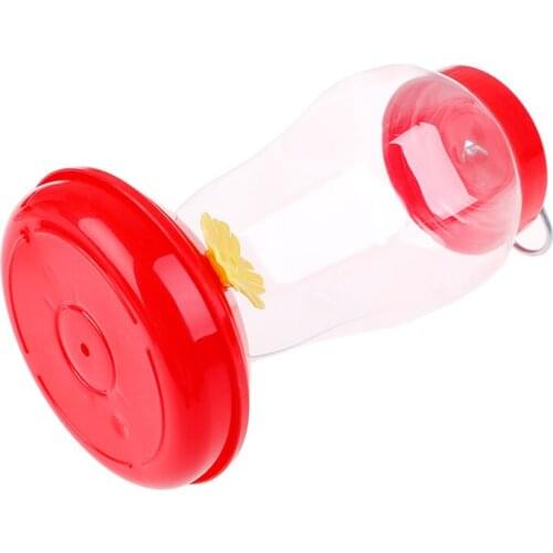 Plastics Bird Water Feeder Bottle Hanging Hummingbird Feeder Garden Outdoor Plastic Flower Iron Hook Bird Feeder