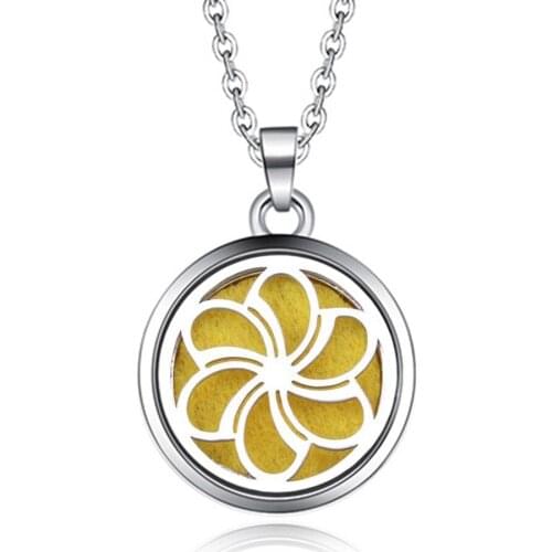 Pattern Stainless Steel Aroma Box Pendant Necklace Magnetic Aromatherapy Essential Oil Diffuser Box Locket Pendant Jewelry