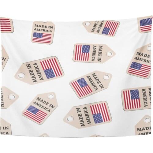 Advertise Hang Tag Made in America Sticker with Flag Flat Sign Symbol Pattern Carton Commercial Tapestry Home Decor Wall Hanging