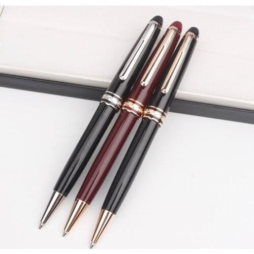 Luxury Mon Black Resin Ballpoint Pen Business Blance Roller Ball Pens Best Mb Fountain Pens for Writing High Quality