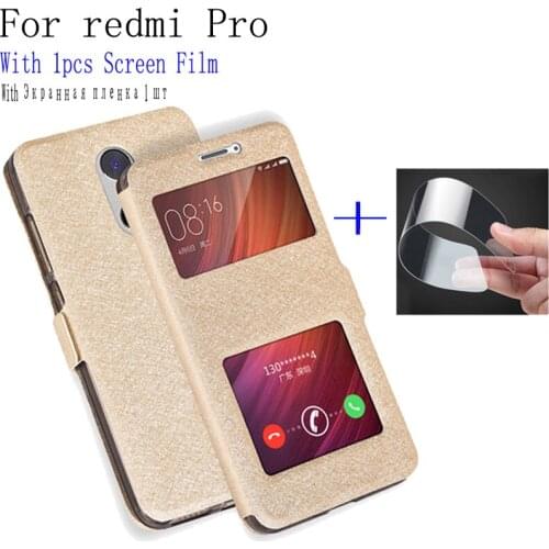 Luxury View window phone case For Xiaomi redmi Pro cover Skin Flip case PU Leather Case For Xiaomi red mi Pro back cover shell