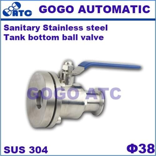 Sanitary Stainless steel 304 O.D 38 MM Bottom valve flange bottom valve Sanitary Tank bottom ball valve