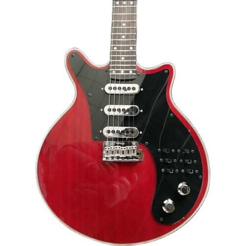 China Made Brian May Clear Red Guitar 24 Frets 3 Burns Tri-Sonic pickups Import Bridge Chinese Guitars