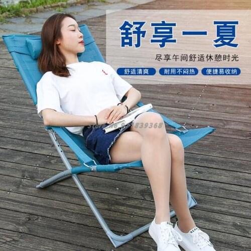 Lunch break recliner office siesta folding chair balcony home backrest small mini lazy portable leisure single