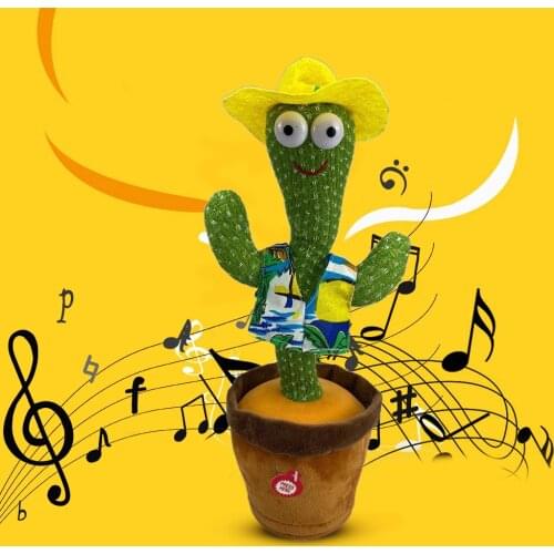 Dancing Cactus Twisting Music Toy Cactus Electric Music Dancing Twisting Plush Doll Baby Kids Accompany Toys Funny Gift for Kids
