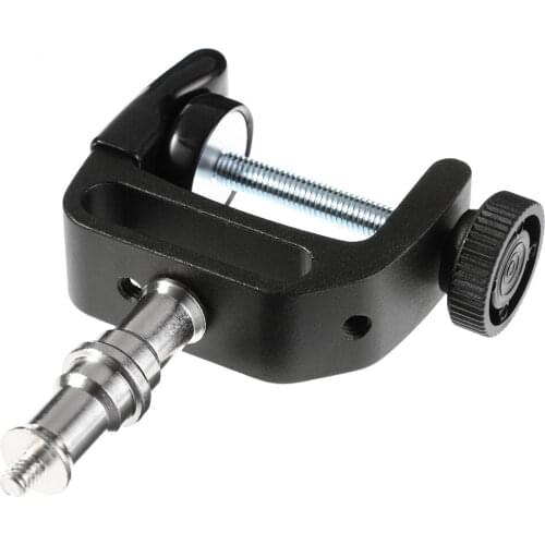 Universal C Clamp Desktop Mount Holder Stand + 1/4" 3/8" Threaded Screw Adapter