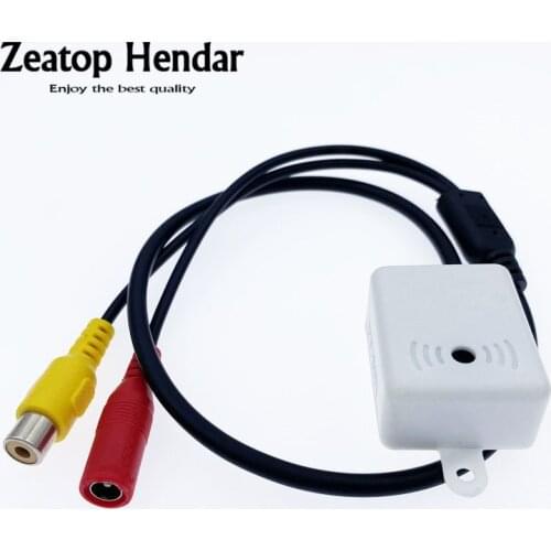 1Pcs High Sensitivity Mini MIC CCTV Microphone Audio Pickup Device to RCA Female DC Female Cable Adapter for Camera Security DVR