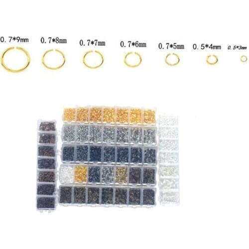 1500P 7 Styles 3-9MM DIY Jewelry Findings Material Beads Cup Earring Hook Jump Ring Hook Pin Box Sets Jewelry Making Findings
