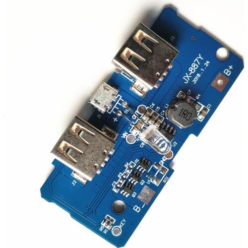 18650 Dual Micro USB 3.7V to 5V 2A Boost Mobile Power Bank DIY 18650 Lithium Battery Charger PCB Board Step Up Module With Led