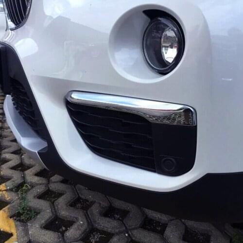 For BMW X1 F48 2016 2017 2018 ABS Chrome Car front fog lamp foglight eyebrow Cover trim Car accessories styling 2pcs