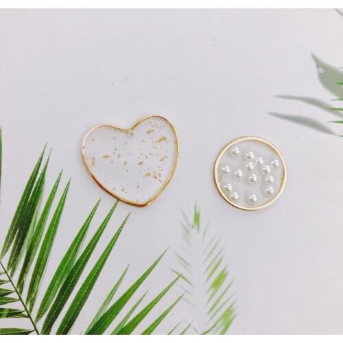 2 pieces / lotglass pearlsRoundLoveconnectors for jewelry makingjewelry making supplies bead capsearings fashion jewelryOther