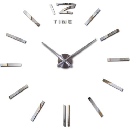 3d Wall Clock Modern Design Large Wall Watch Home Decor Diy Wall Clock Clocks Living Room Metal Fashion Mirror Stickers 25XX08