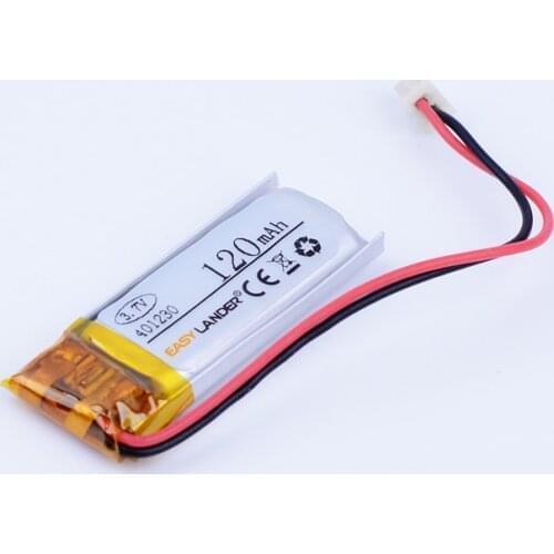 401230 1.25 2p li Polymer 3.7V 120mAh lithium Battery For Bluetooth Headset WEP-475 HM1500