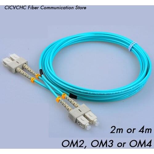 5pcs SC/UPC-SC/UPC Duplex Patchcord-MM(50/125) OM2, OM3, OM4-2m, 4m-2x2.0mm Cable / Jumper