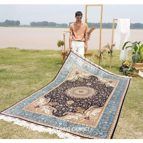 6'x9' Dome Pattern Handmade Silk Carpet Palace Antistatic Home Nepali Rug (ZQG368A)