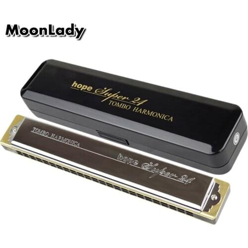 6624S Tongbao TOMBO24 Hole Tremolo Harmonica Beginner Adult Professional Performance Level Self-study Student Japan Harmonica