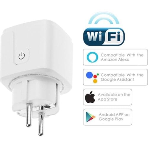 16A EU Wirele Wifi Smart Plug Adaptor Power Monitor Socket for Tuya Smart Life APP Automation,Compatible With Alexa Google Home
