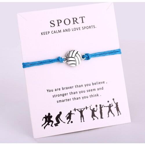 Volleyball Sport Charm Bracelets Chain Jewelry Women Men Girl Boy Unisex Best Friends Gift Drop Shipping